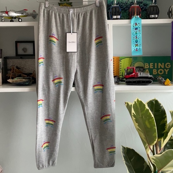 NWT Girls Lauren Moshi Grey Rainbow Stars Loungewear Sweat Pants, Size 12 - Picture 9 of 9